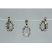 Handmade Designer 925 Sterling Silver Pendant Earring Ring with Rose Quartz